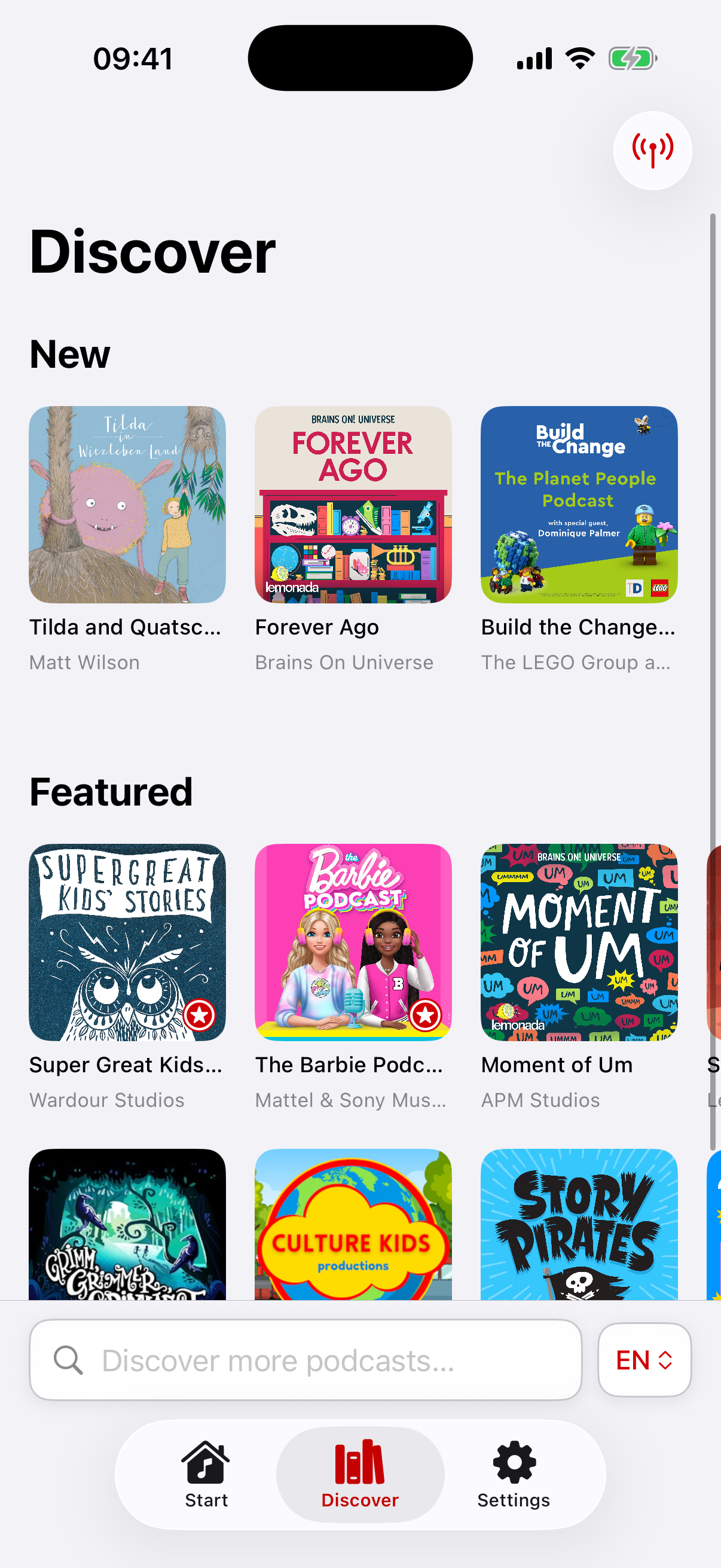 LittleCast browsing podcasts for Toniebox
